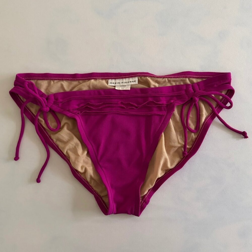 Robin Piccone Purple Keyhole Side Tie Bikini Swimsuit Bottoms